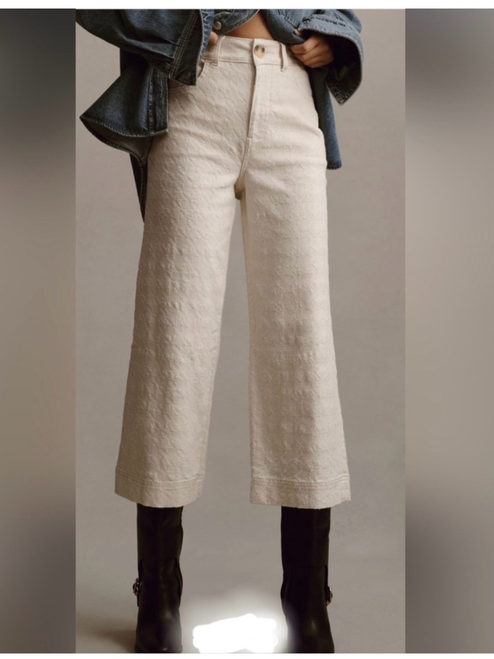 Anthropologie The Skipper High-Rise Crop Wide-Leg Jeans by Pilcro size 29 NWT